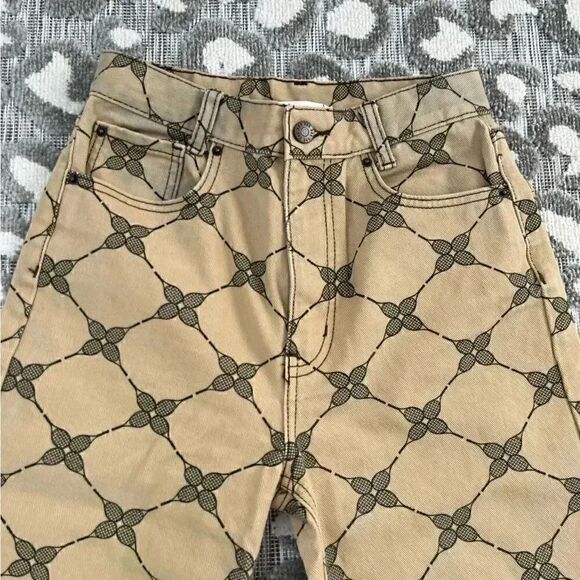 BDG Urban Outfitters High-Rise Wide Leg Tennis Racket Print Jeans - Picture 4 of 7